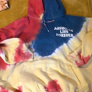 Bold Tie-Dye Hoodie with Statement Print